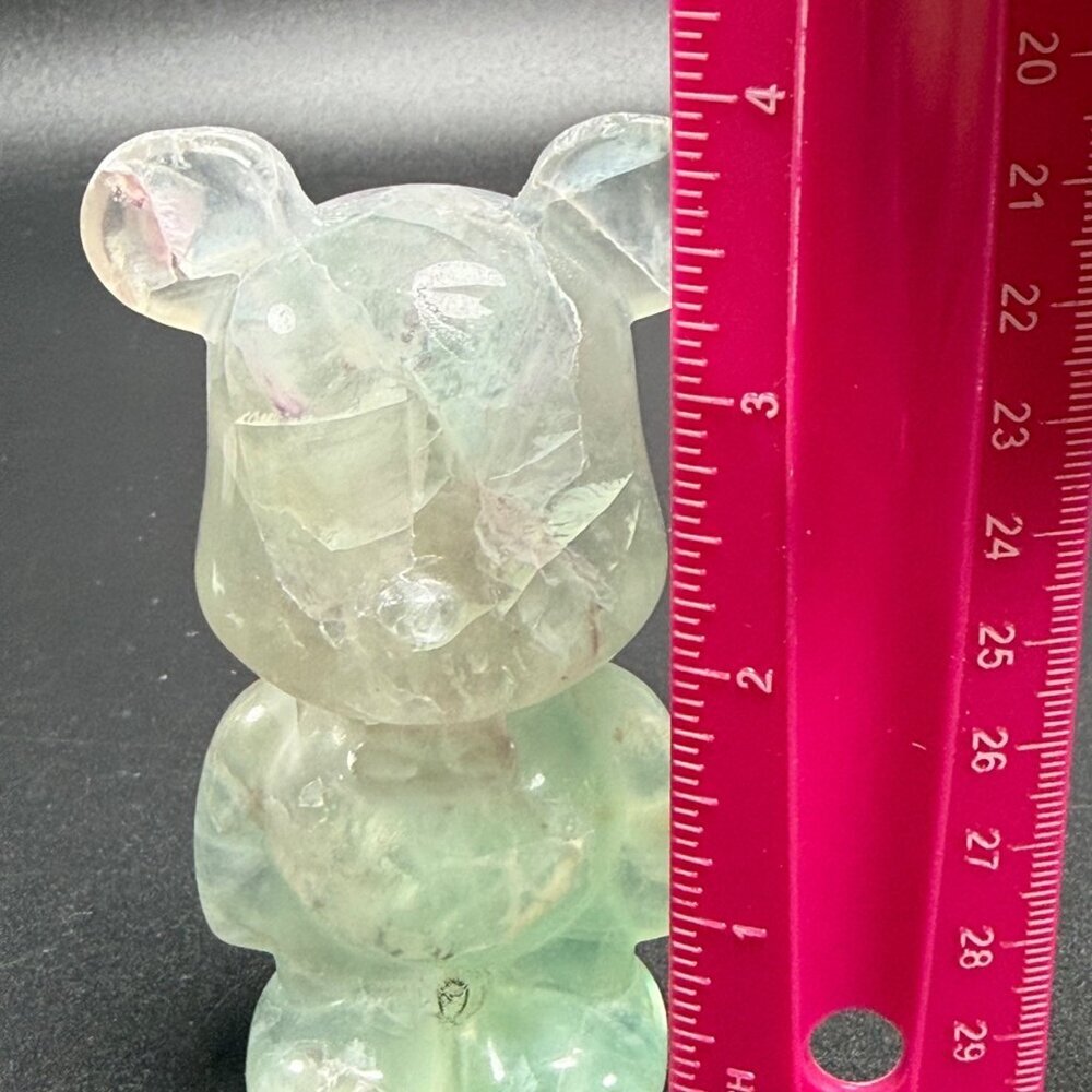 Natural Rainbow Fluorite Gummy Bear Hand Carved UVs Stone Crystal 4" 296g - Picture 9 of 12